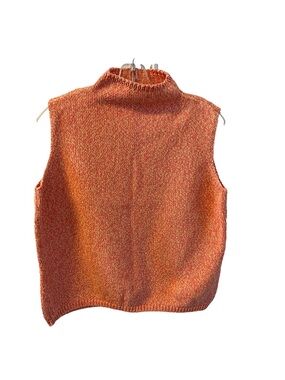 Talbots Sleeveless Women’s Mock Neck Knit Sweater in Orange -  Sz L - Like New